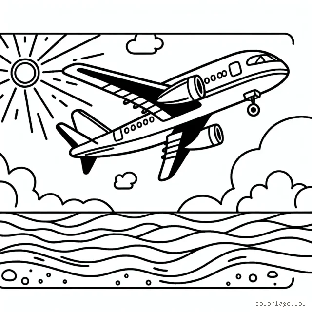 Un envol mémorable - un avion s'élève au-dessus de la plage un jour ensoleillé