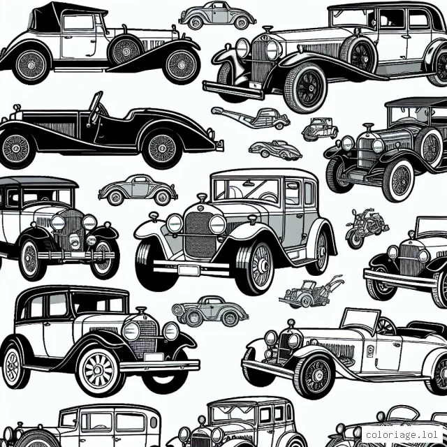 Dessine et colorie des voitures classiques et modernes, classées par marque. Chaque voiture doit être précisément détaillée pour mettre en valeur sa forme et sa conception unique, et pour rendre justice à l'histoire et au prestige de chaque marque. Fais preuve de réalisme et d'originalité dans tes couleurs!