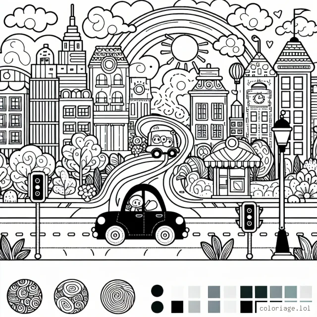 Un voyage fantastique en voiture à travers la ville
