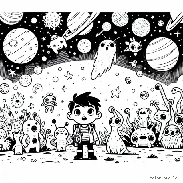 Un jeune explorateur découvre une planète inconnue peuplée de créatures fantastiques.