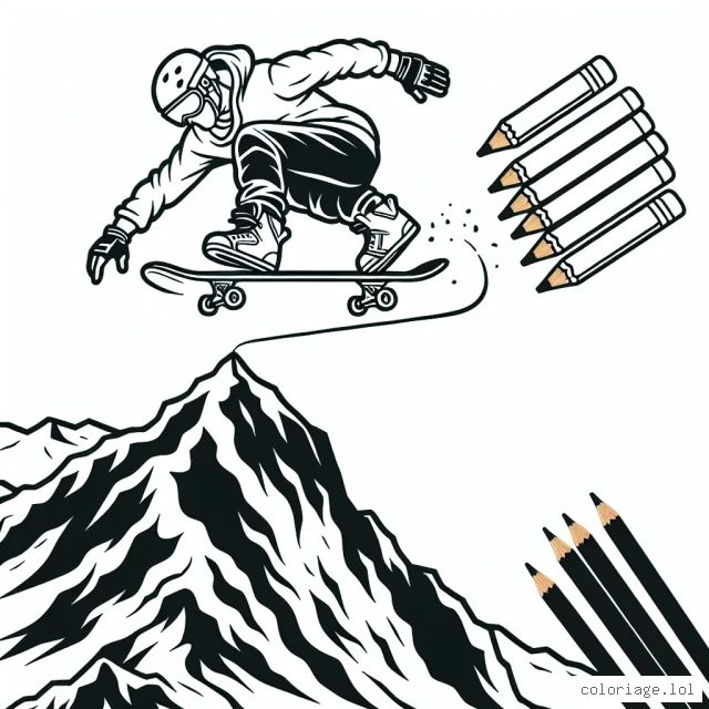 Imagine un athlète de sports extrêmes en pleine action. Il pourrait faire du skate sur une rampe gigantesque, du snowboard sur une montagne enneigée ou même du saut à l'élastique d'un pont haut.
