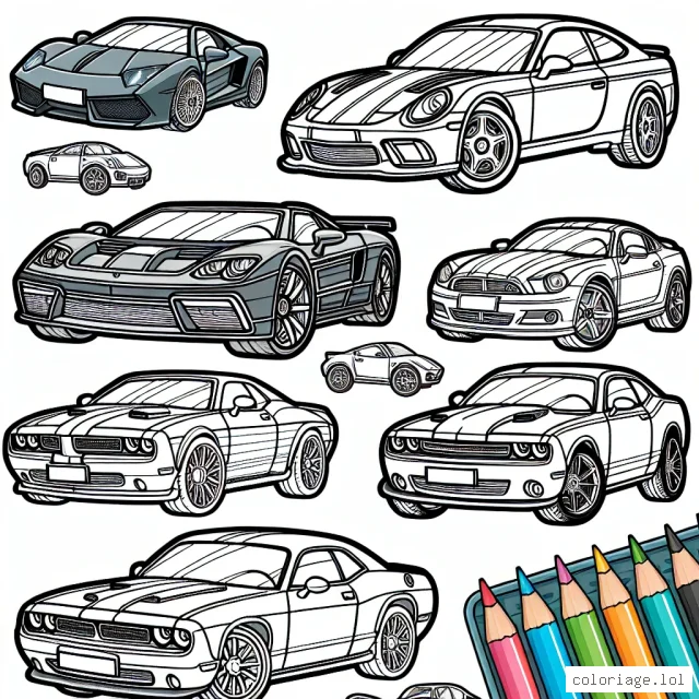Créer un coloriage sur les voitures par marque