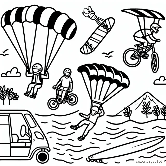 Imaginer les différents sports extrêmes dans un scénario passionnant, le saut en parachute, le surf, le BMX et bien plus encore !