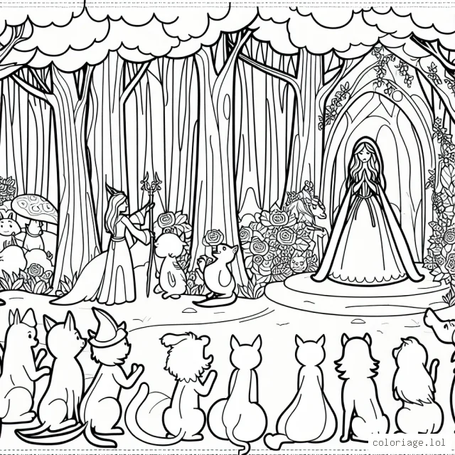 Un rendez-vous mystérieux dans la forêt enchantée peuplée d'animaux magiques et d'arbres qui parlent. Peux-tu ajouter de la couleur à cette histoire?