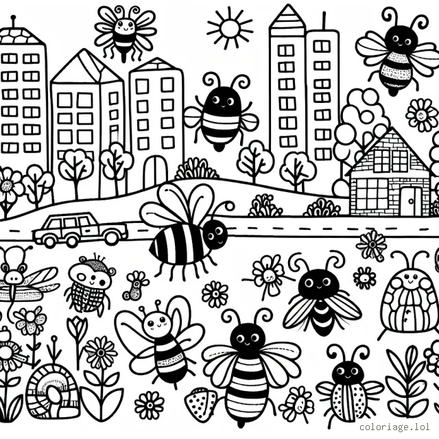 Coloriage de la cité des insectes