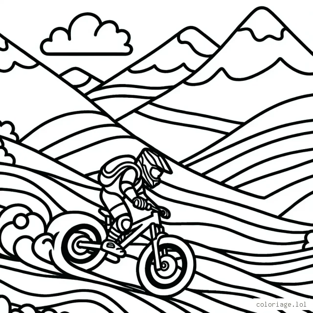 Une course effrénée de VTT en montagne