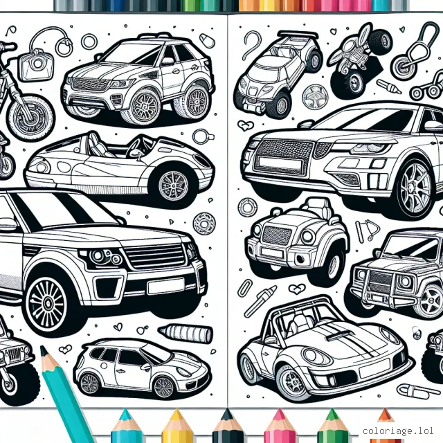 Un livre de coloriage détaillé, présentant différentes marques de voitures du monde entier. Chaque page montrera une marque spécifique, avec une variété de modèles à colorier. De Ferrari à Ford, chaque enfant trouvera leur voiture préférée à colorer. Ce cahier de coloriage promet à la fois apprentissage et amusement.