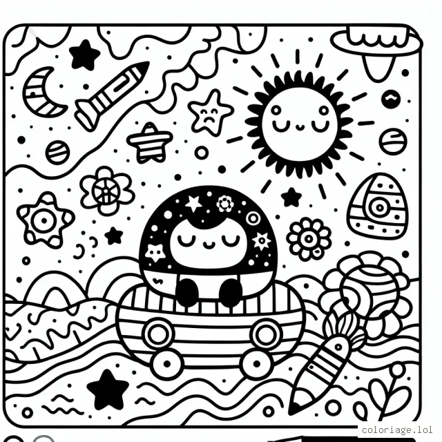 DALL-E, crée un coloriage pour enfant aléatoire et inventif
