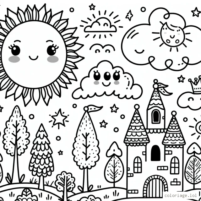 Un monde de fantaisie coloré pour les enfants