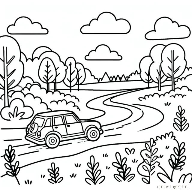 Un rallye de voitures au milieu de la nature