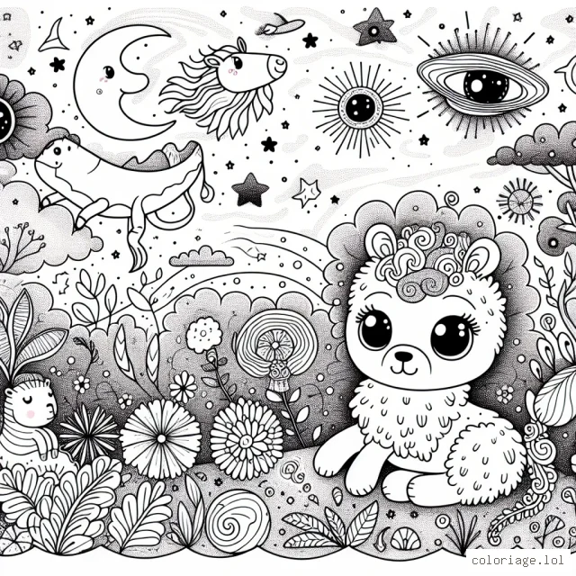 Imagine à quoi ressembleraient les animaux du futur et dessine-les dans un décor fantastique.