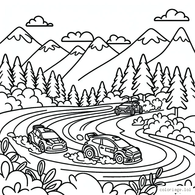 Un rallye automobile en montagne