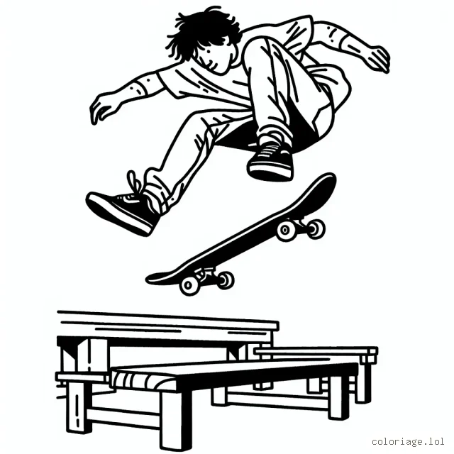 Un skateboarder professionnel en plein saut.