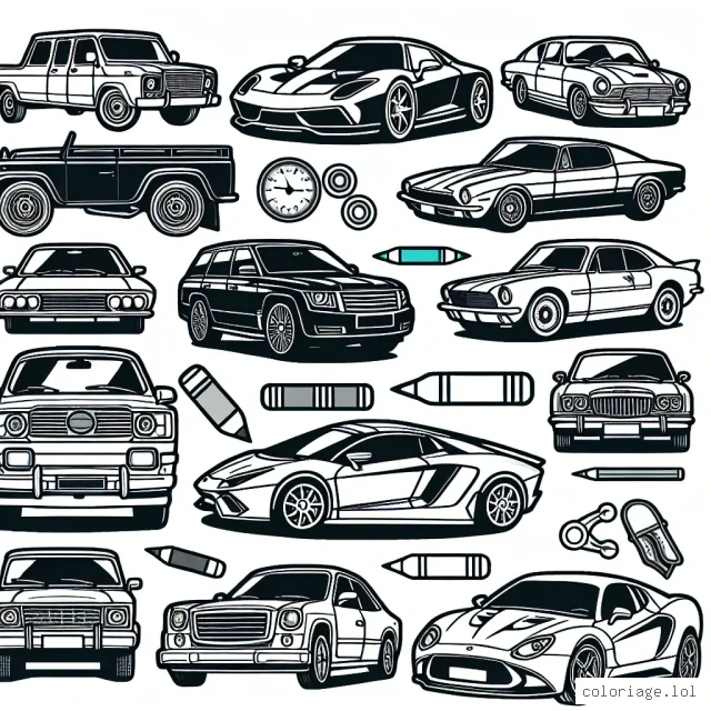 Dans cette activité, vous trouverez une collection de voitures de différentes marques à colorier. Il y a des voitures de sport, des camionnettes, des voitures de luxe et des voitures classiques. Chaque voiture est représentée avec le logo de sa marque. Profitez de cette activité pour associer les couleurs prédominantes à chaque marque.