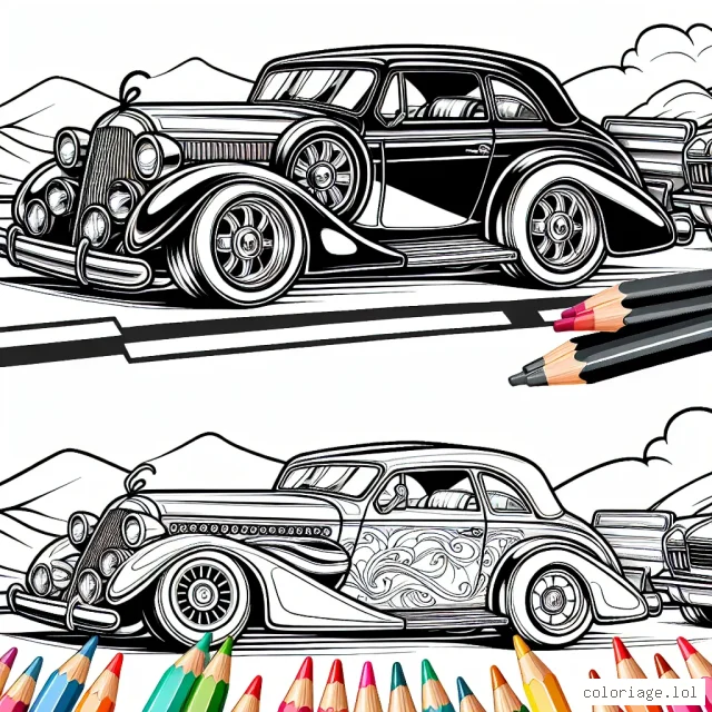 Sur la route de vos rêves, c'est un spectacle de voitures excitant qui vous attend! Chaque voiture est bien détaillée et unique, attend juste à être colorée. Quelles couleurs choisiriez-vous pour votre voiture de rêve?