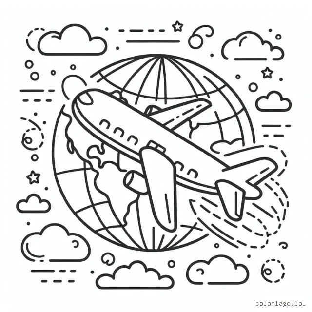 Un avion voyageant autour du monde