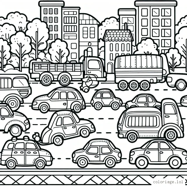 Dessine la réunion des voitures par marque sur la rue principale de ta ville.