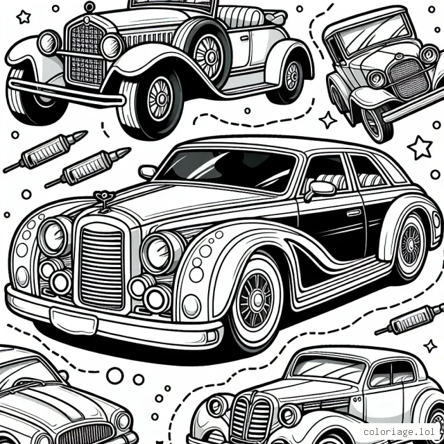 Tu dois colorier de magnifiques voitures par marques célèbres. Utilise des couleurs vives pour donner vie à ces belles machines !