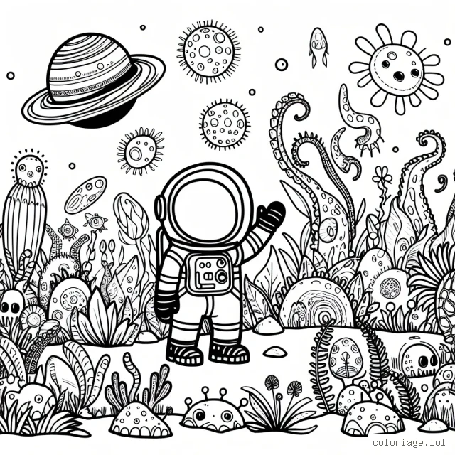 Un astronaute a atterri sur une planète inconnue remplie de plantes étranges, d'animaux fantastiques et de créatures extraterrestres. Aide-le à donner des couleurs à cet univers incroyablement nouveau et excitant !