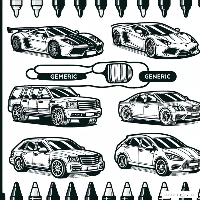 Prépare tes crayons de couleur pour illuminer ces belles voitures ! Dans ce défi, tu devras colorier différentes marques de voitures. Tu reconnaitras facilement la forme emblématique des voitures de Ferrari, BMW, Mercedes, Audi et Tesla.