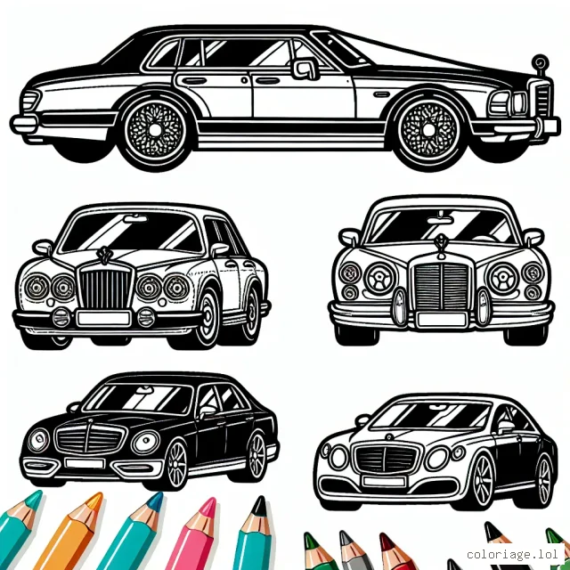 Dessine une série de voitures par marque comme Ferrari, Bugatti, Lamborghini et BMW. Assure-toi d'inclure les détails emblématiques de chaque marque! Ensuite, colore chaque voiture avec des couleurs vives et amusantes!