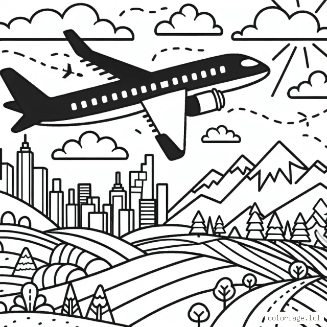 Un tableau dynamique d'avions survolant différents paysages