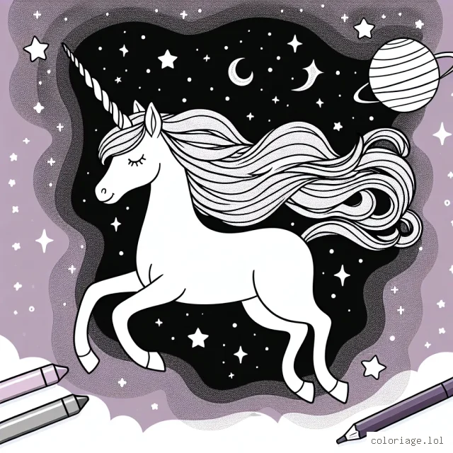 Licorne dans l'espace