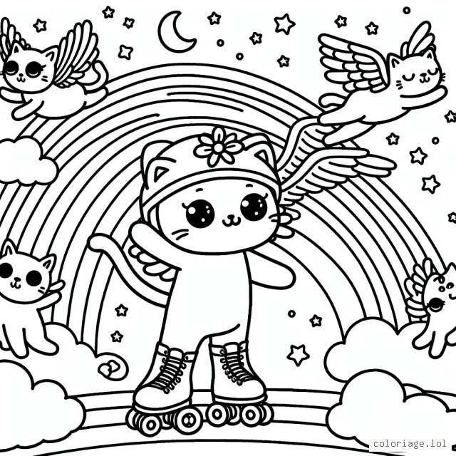 Imagines-toi en train de faire du roller sur un arc-en-ciel, escorté par une bande de chats ailés. Quels couleurs utiliserais-tu pour cette scène extraordinaire ?