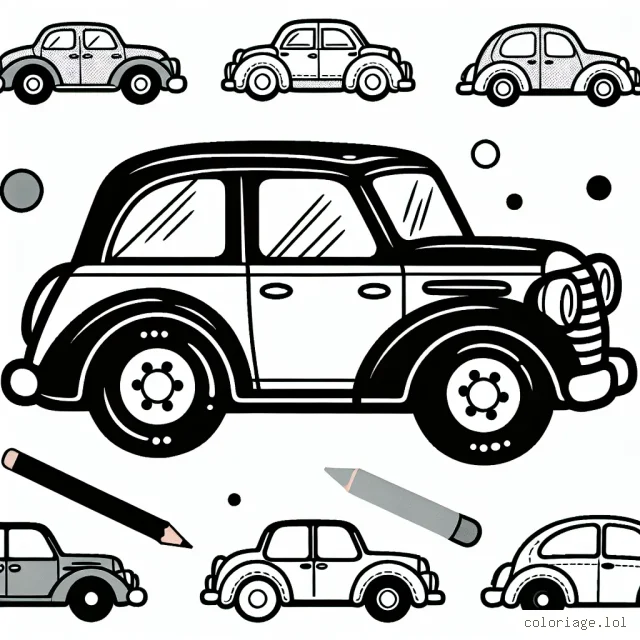 Dessine plusieurs voitures par marque à colorier avec soin! On y retrouve des modèles de chez Renault, Peugeot, Citroën, BMW et Mercedes.