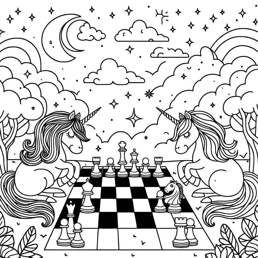 Dans le monde magique des licornes qui jouent aux échecs