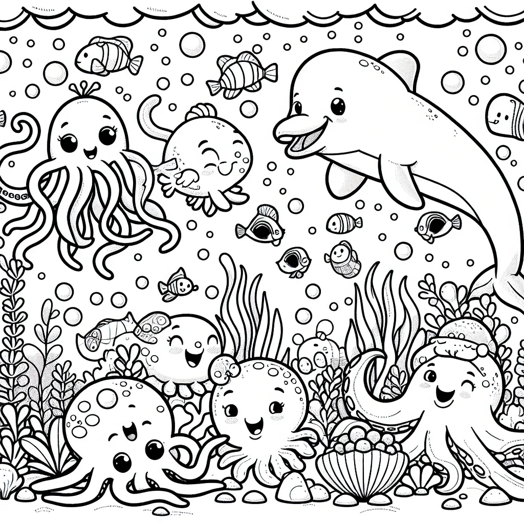 Une joyeuse bande d'animaux organise une fête sous-marine !