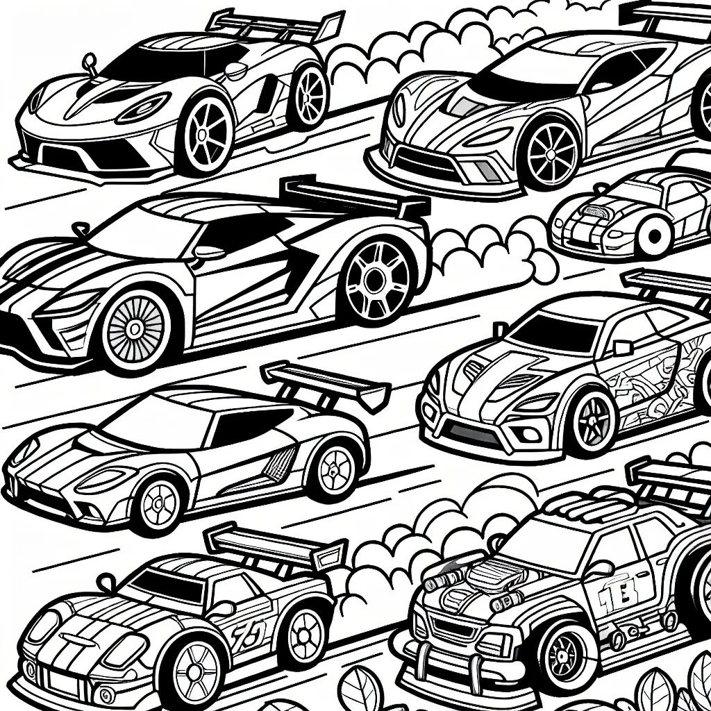 Dessine des voitures de différentes marques dans une course épiques et passionnantes!