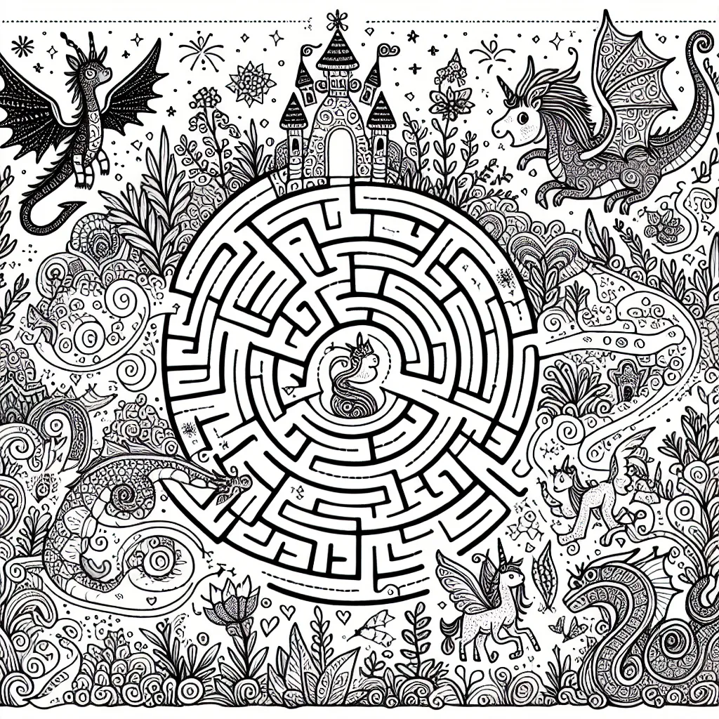 Un labyrinthe enchanté peuplé de créatures fantastiques