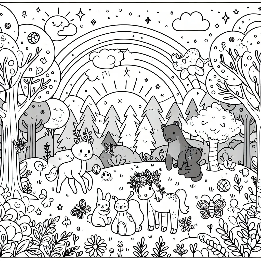 Un journée magique dans la forêt enchantée avec ses amis les animaux