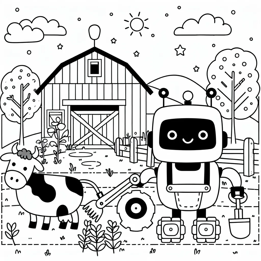 Un robot amical qui aide à la ferme
