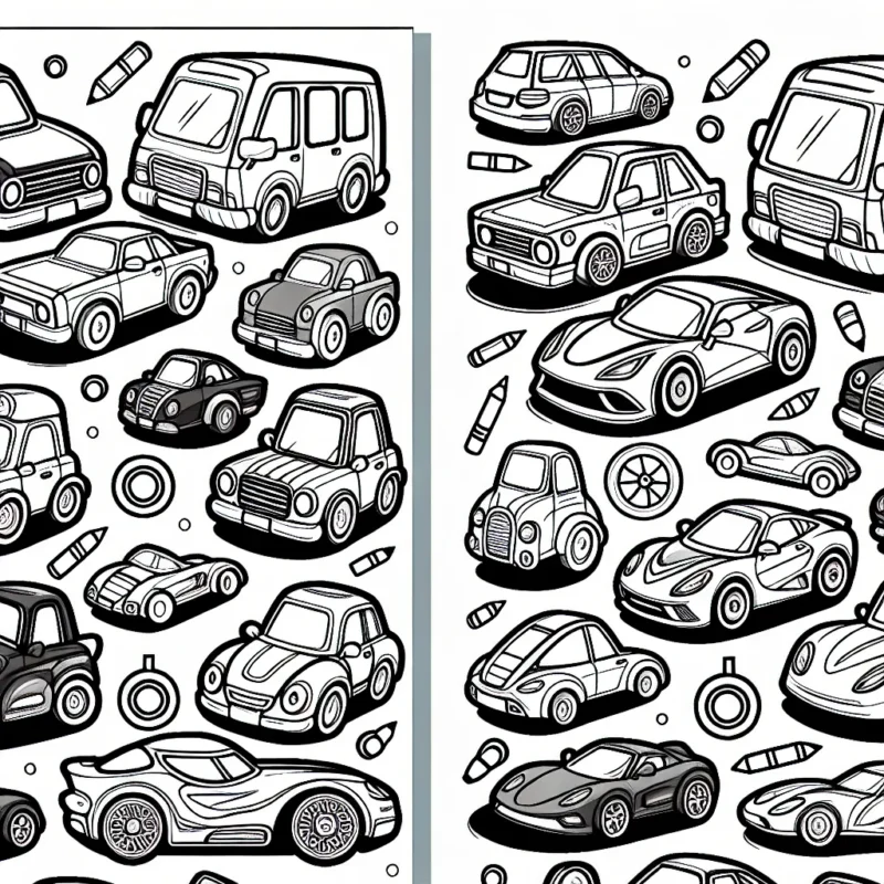 Un vaste choix de voitures différentes, divisées par marque, attendent votre coup de crayon. Que ce soit une Fiat, une Mercedes ou une Tesla, coloriez-les comme vous le voulez.