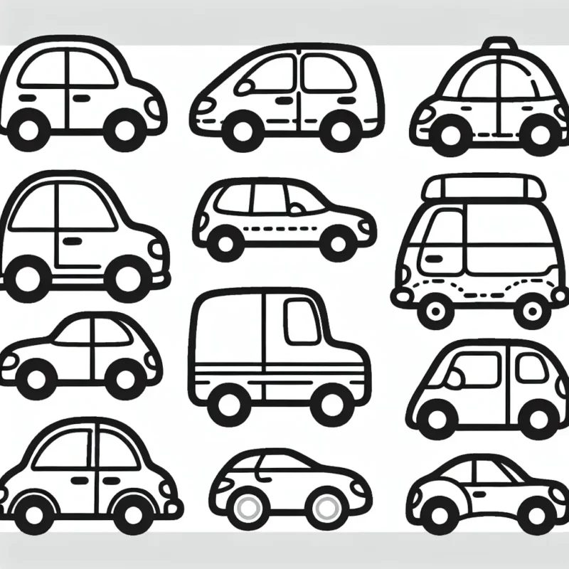 Dessinez et colorez différentes marques de voitures célèbres