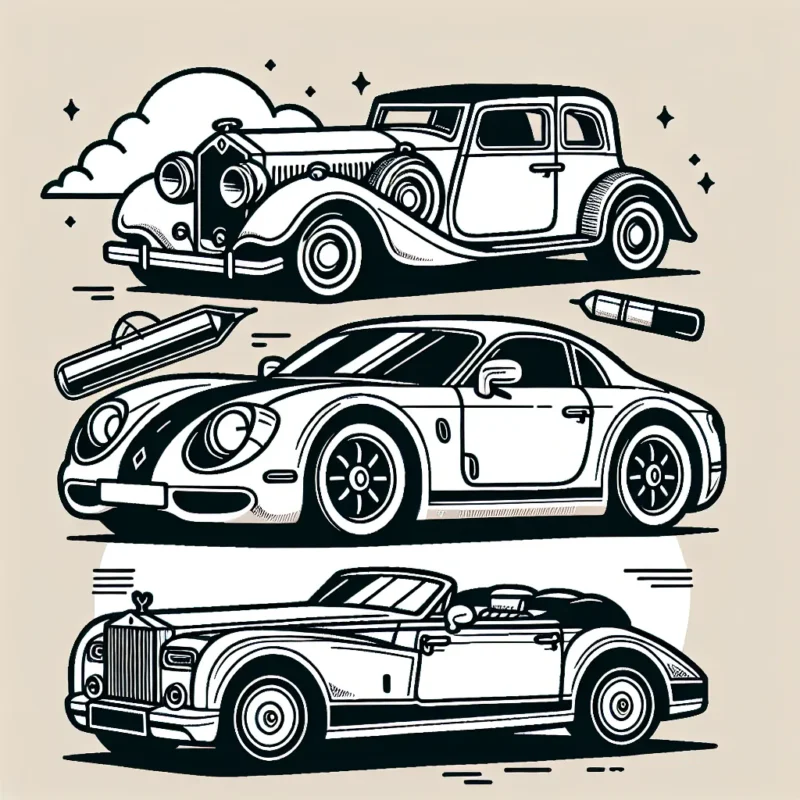 Dessine une voiture par marque, en passant par le classique Renault, la sportive Porsche jusqu'à la luxueuse Rolls-Royce