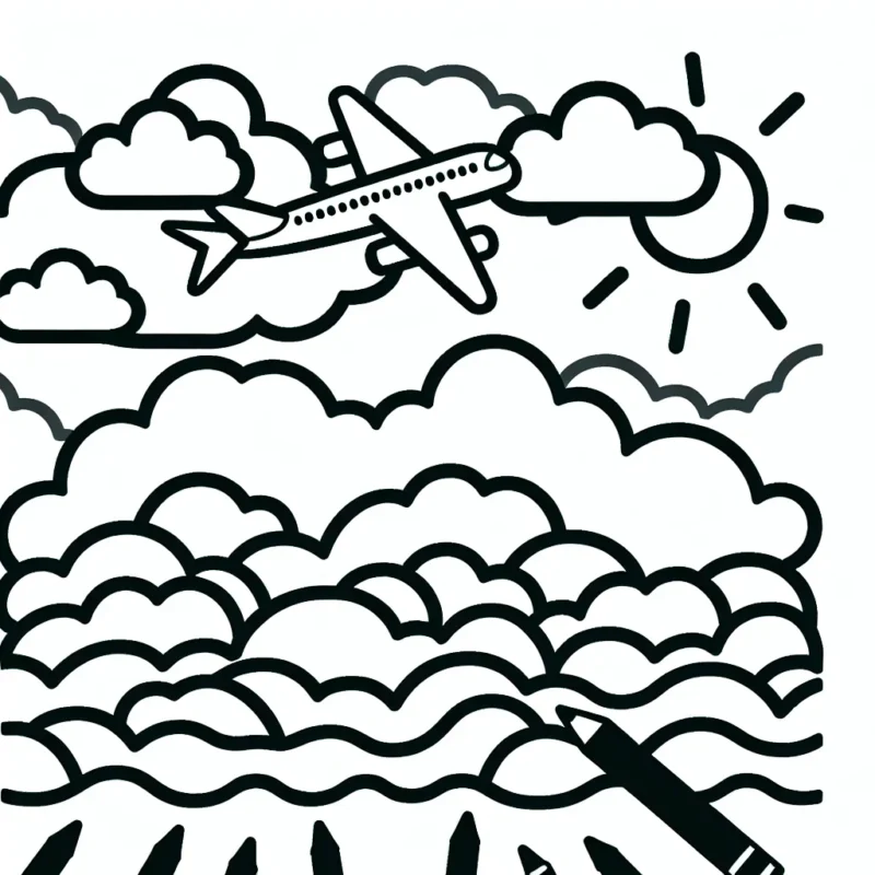 Avions voyageant au-dessus du pays des nuages