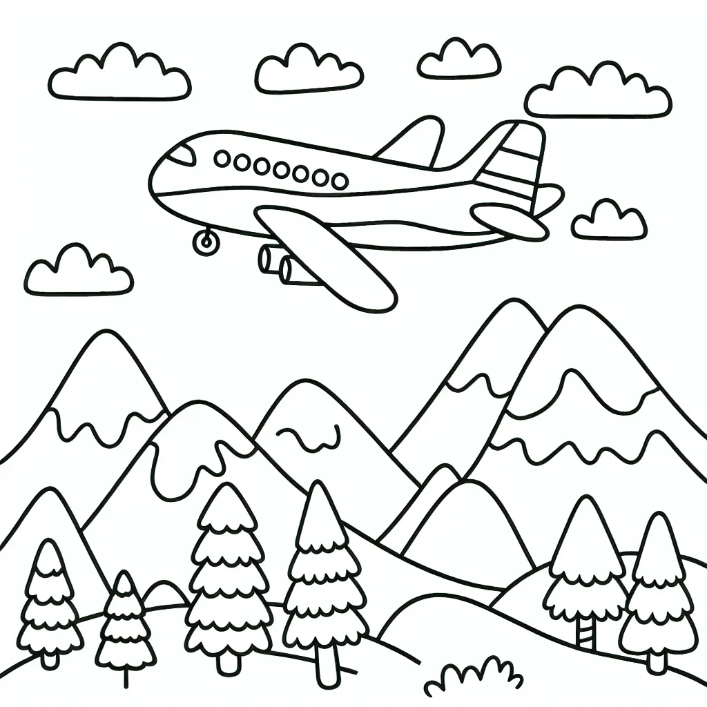 Un avion volant au-dessus des montagnes