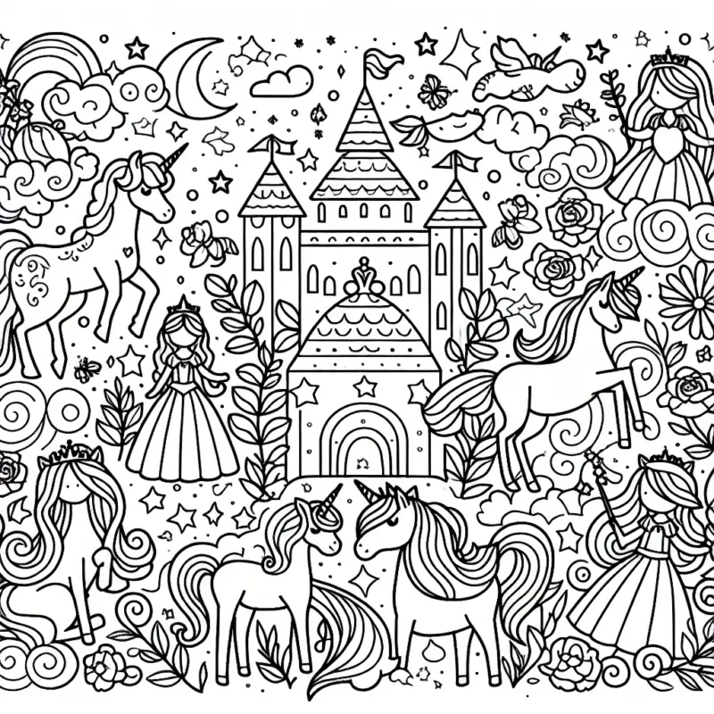Le monde féerique des licornes et des princesses
