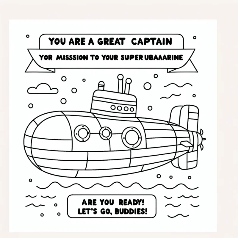 Tu es un super capitaine et ta mission est de colorier ton super sous-marin! Es-tu prêt? Alors allons-y les copains!