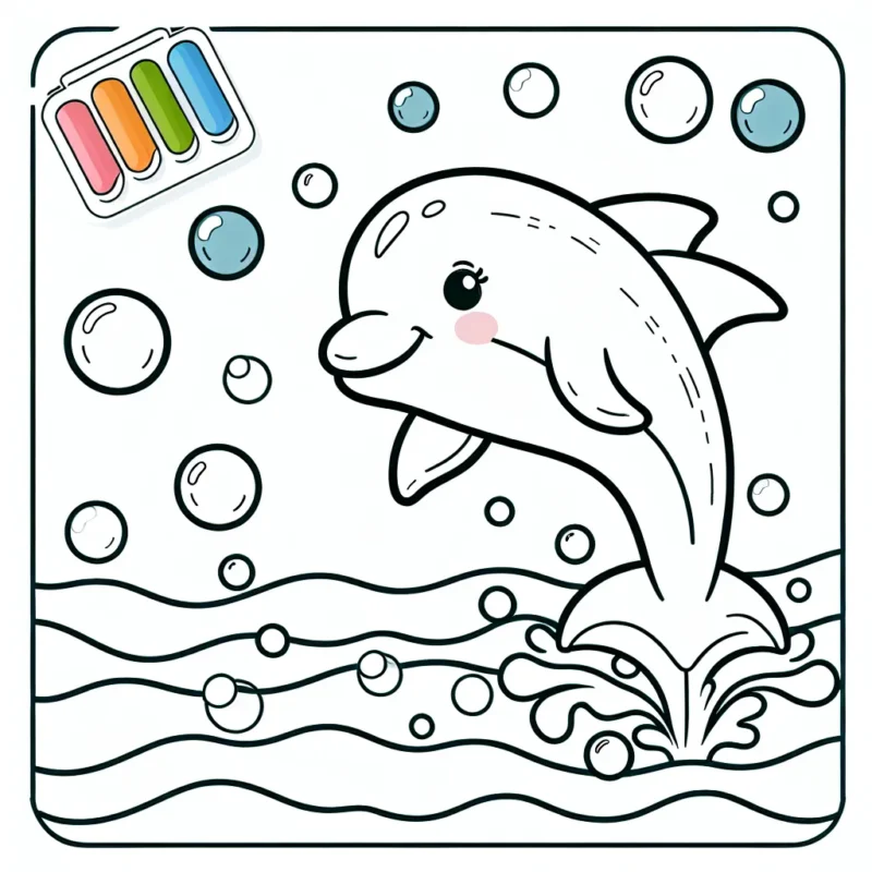 Un dauphin jouant avec des bulles au milieu de l'océan