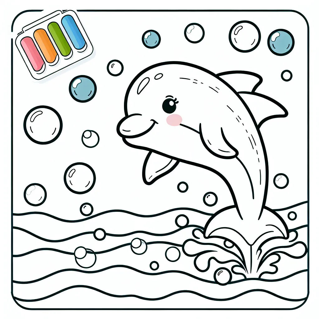 Un dauphin jouant avec des bulles au milieu de l'océan