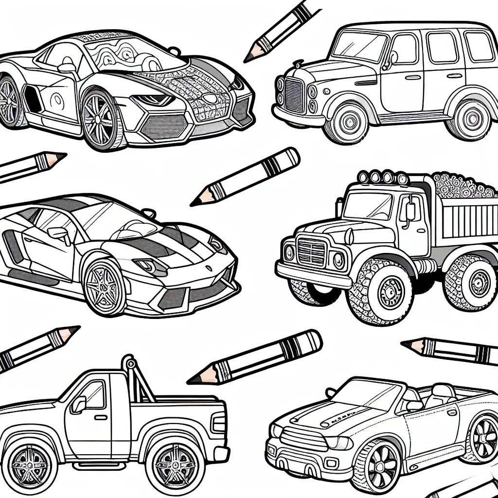 Apporte des couleurs vibrantes aux marques de voitures les plus célèbres du monde ! Des voitures sportives à étincelles aux véhicules tout-terrain robustes, chaque voiture attend tes crayons de couleur !