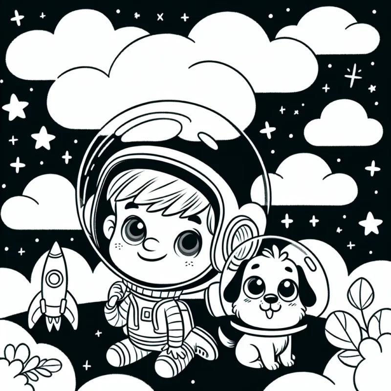 Un petit garçon rêve d'explorer les étoiles au volant de sa propre fusée, aidé par son fidèle compagnon, un chien spationaute. Ils s'apprêtent à décoller en direction d'une lointaine planète pleine de mystères...