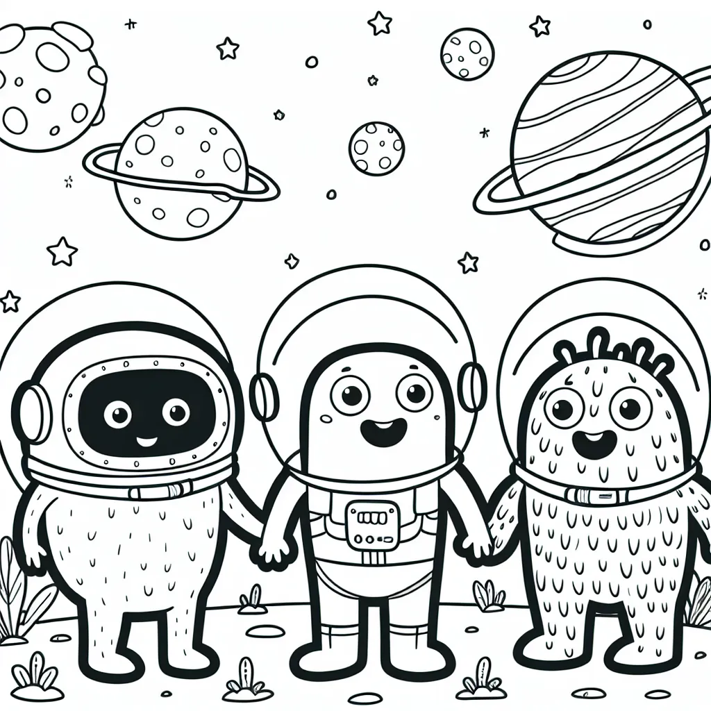 Sur la planète Mars, les petits monstres sourient avec amitié aux astronautes venus de la Terre.