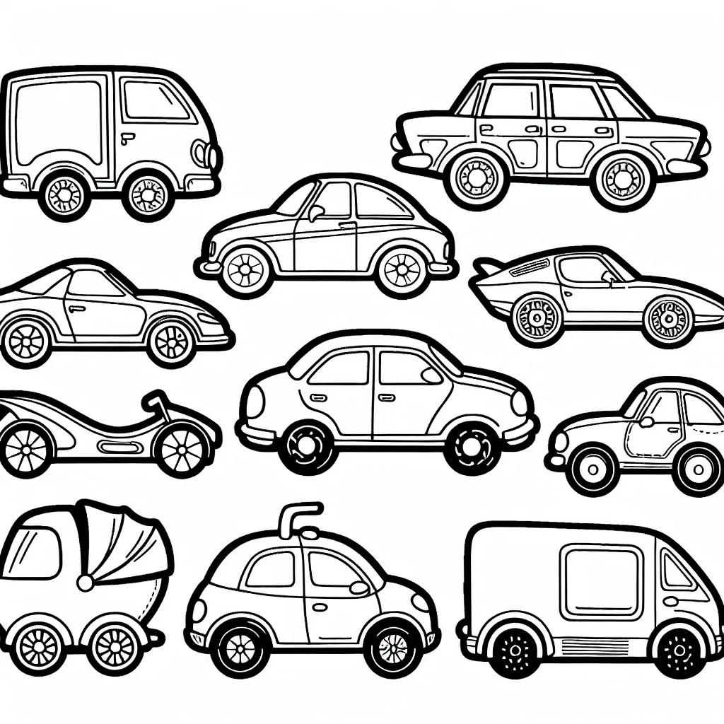 Dessine des voitures de différentes marques célèbres comme la Mercedes Benz, la BMW, la Ferrari, la Tesla et l'Audi. Fais ressortir les détails uniques qui font que chaque voiture est reconnaissable et spéciale. N'oublie pas d'intégrer les logos de chaque marque sur les voitures.