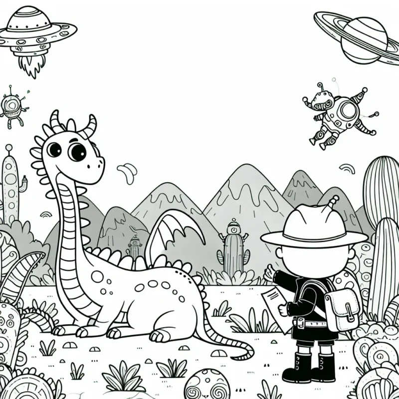 Le petit explorateur et son dragon chez les extraterrestres