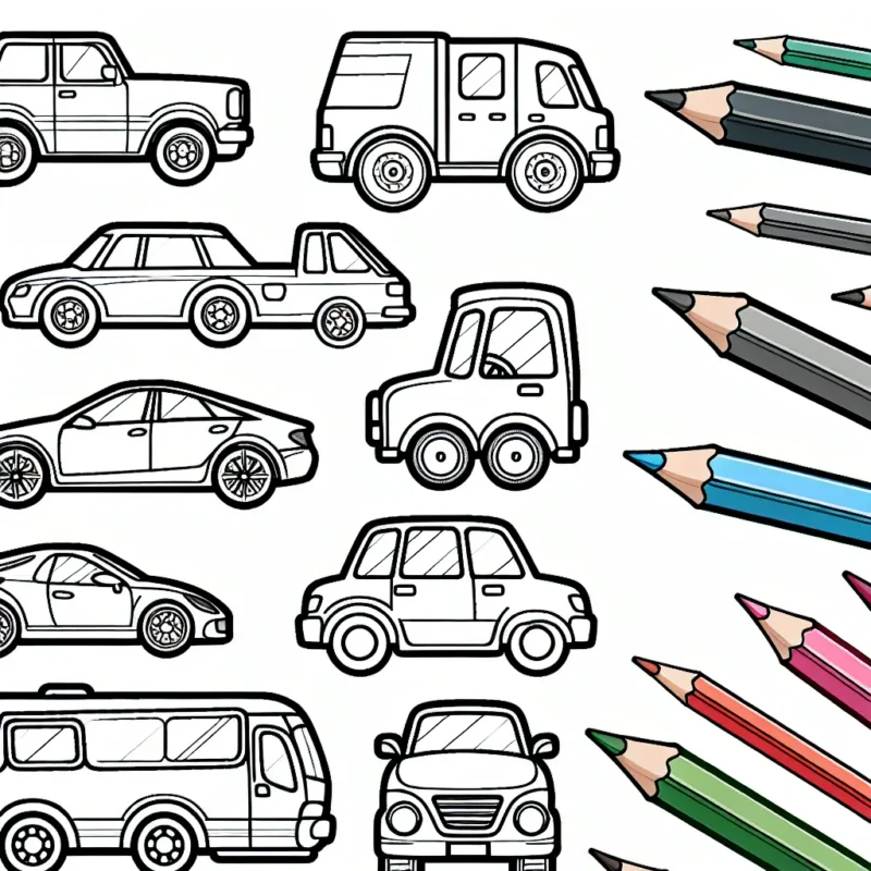 Rassemble tes crayons de couleur et prépare-toi à donner vie à ces voitures de différentes marques!